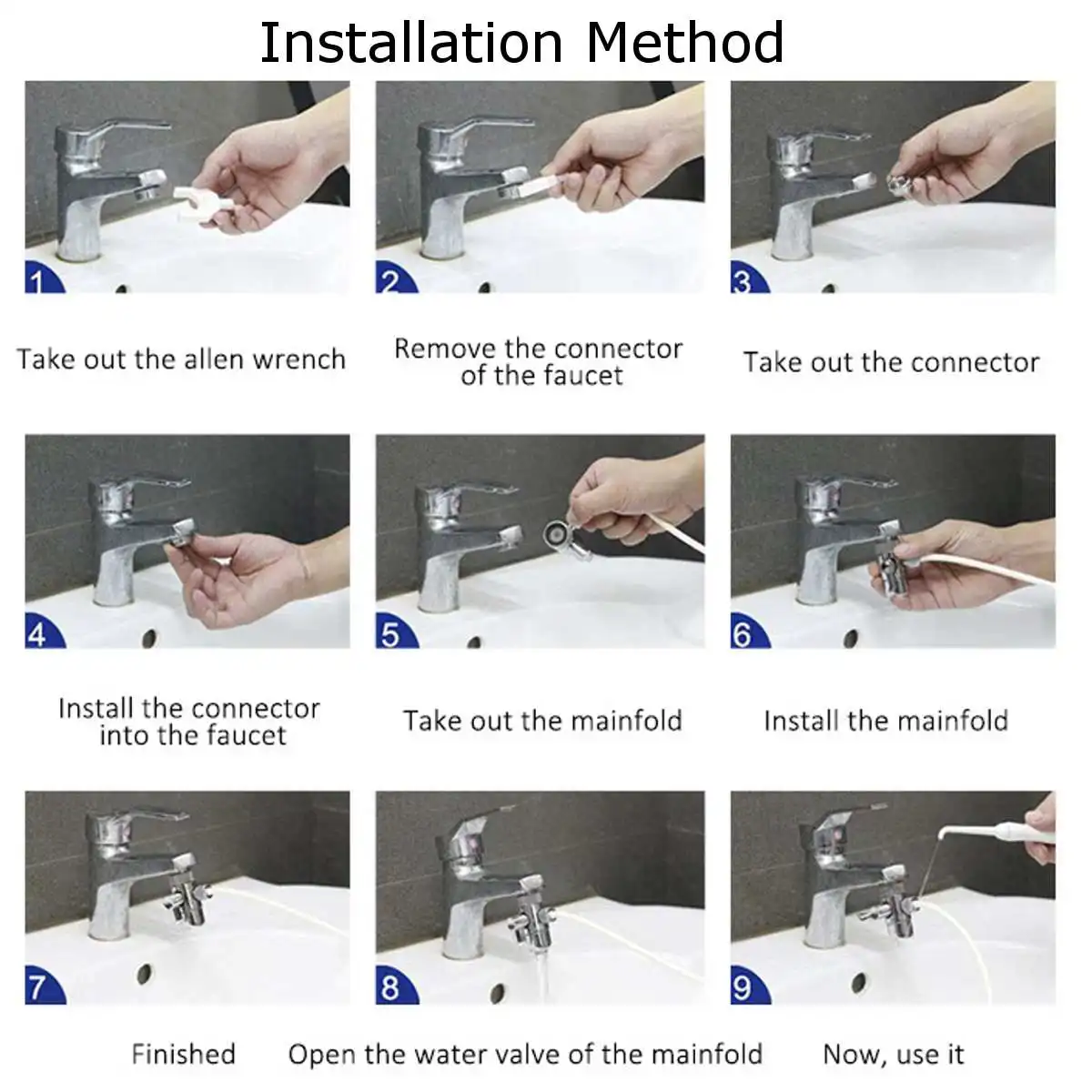

6 Tips Family Switch Faucet Oral Jet Irrigator Pressure Water Dental Flosser SPA Cleaner Interdental Brush Daily Tooth Cleaner