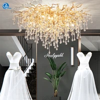 nordic crystal ceiling lights glass shade g9 luxury gold led lighting for living room ceiling lamps for dining room hanging lamp