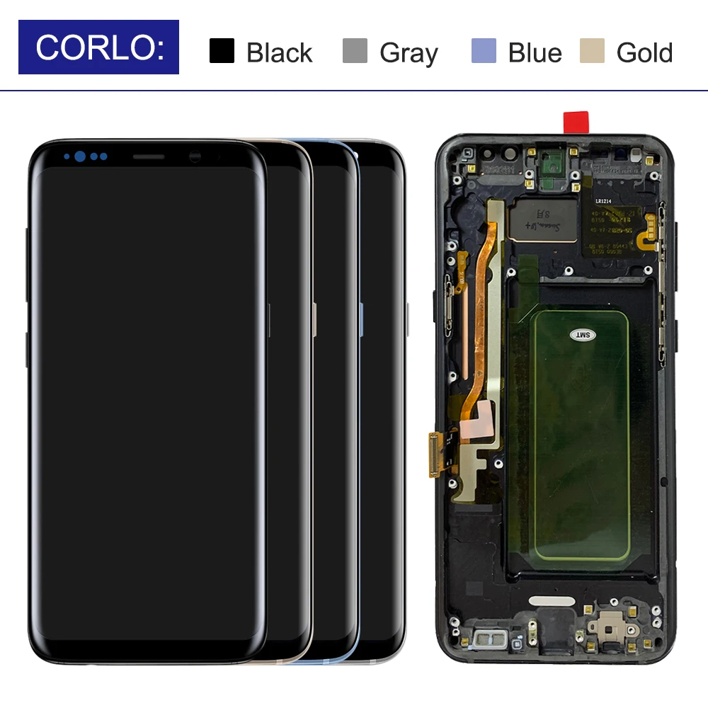 Kup 100% Oryginalny S8 LCD Z Ramką Do Samsung Galaxy S8 Plus G955fd G955F G955 Wyświetlacz Lcd S8 G950 G950F Ekran Dotykowy Digitizer