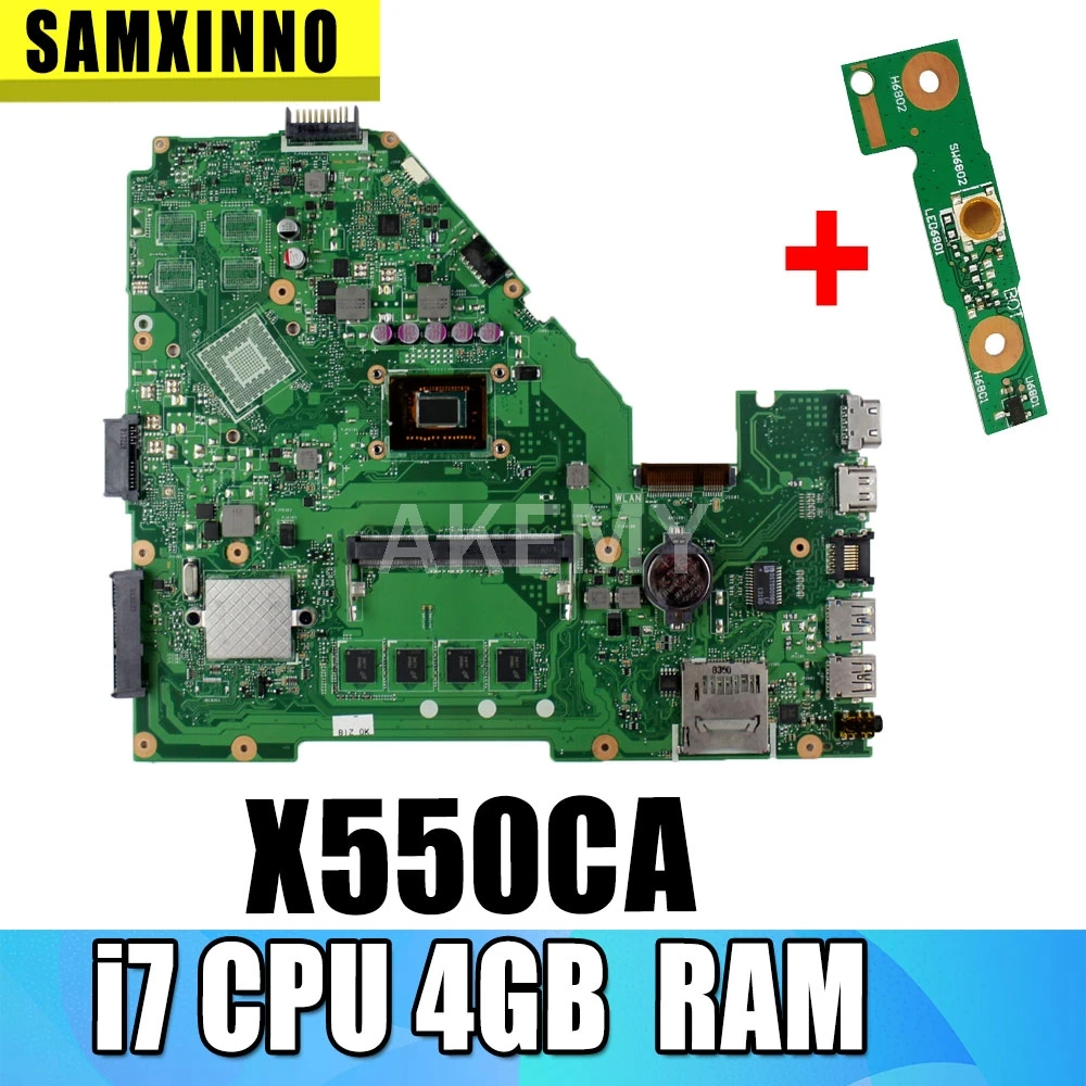 

X550CA Laptop motherboard For Asus X550CA X550CC X550CL R510C Y581C X550C X550 Test original mainboard 4G RAM I7-3537U/I7-3517U