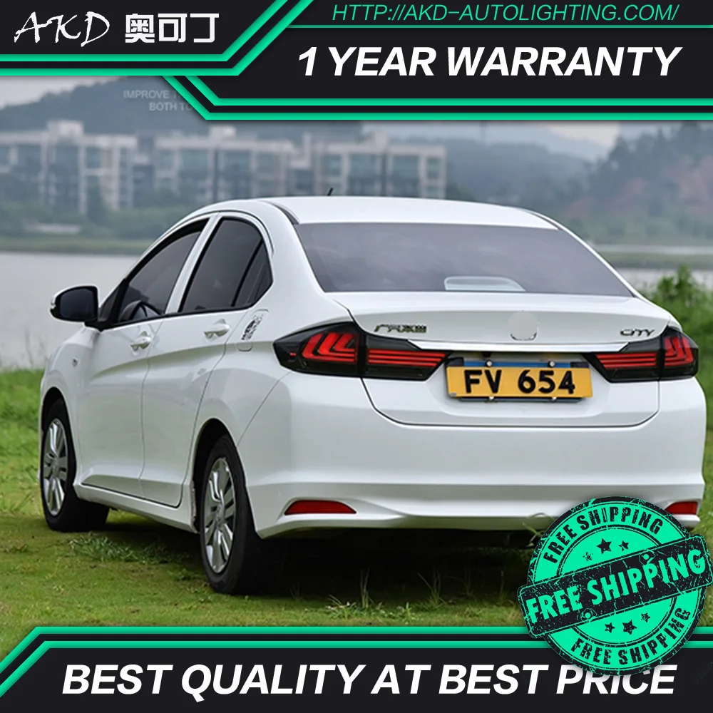 АКД автомобильного тюнинга задних фонарей для Honda City 2014-2016 сигнальных огней