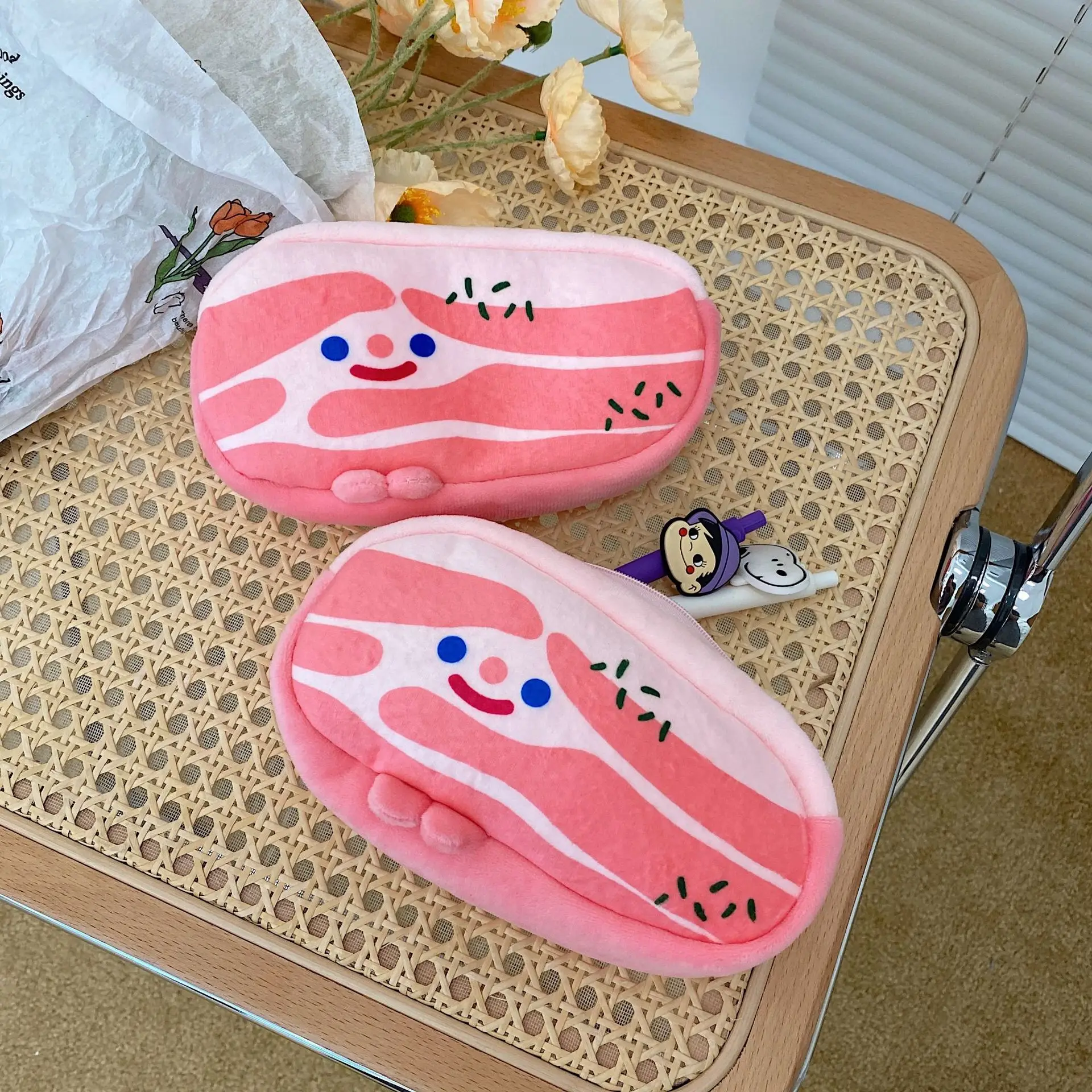 Новинка корейский Ins сетчатый красный бутон плюшевая игрушка косметический