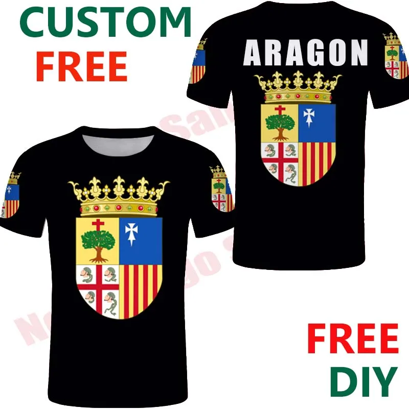Футболка Aragon i Free Custom футболки с испанским арагонистским флагом эмблемой сделай