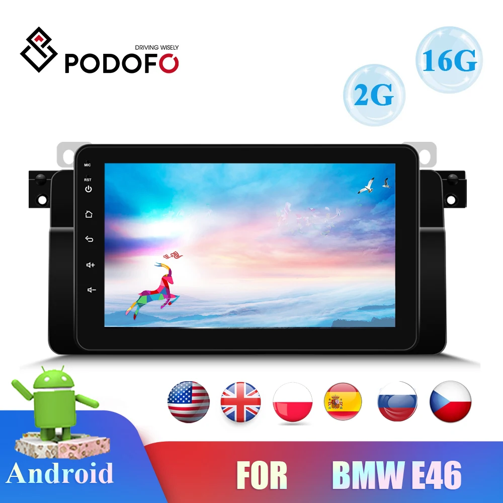 Podofo 8'ɺndroid автомобильное радио 2din автомобильный мультимедийный плеер 2 + 16 WIFI