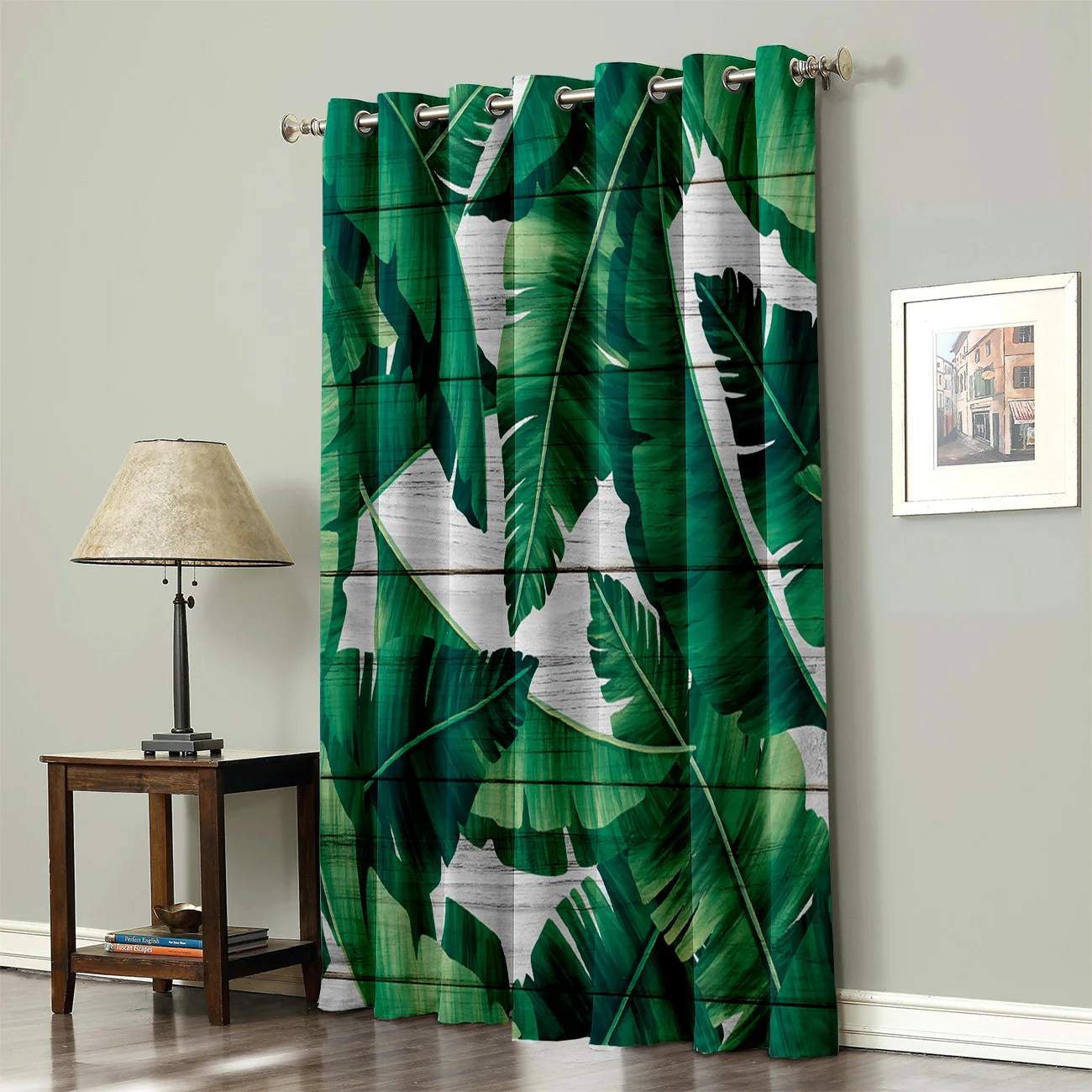 Тропические растения пальмовых листьев дерева занавески на окна с принтом