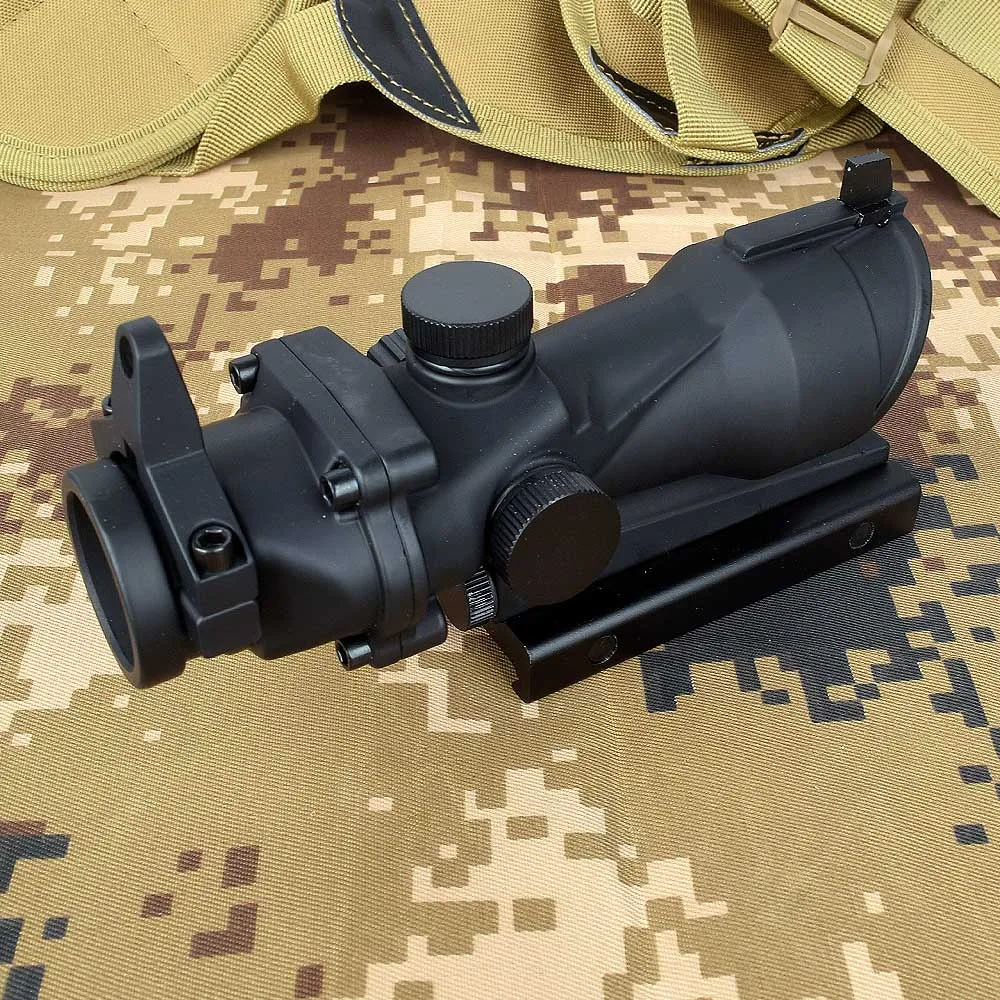 Охотничий прицел ACOG 1X32 тактический Красный Зеленый точечный прицел с подсветкой Оптический прицел с 20 мм Рельсом для страйкбола пистолет