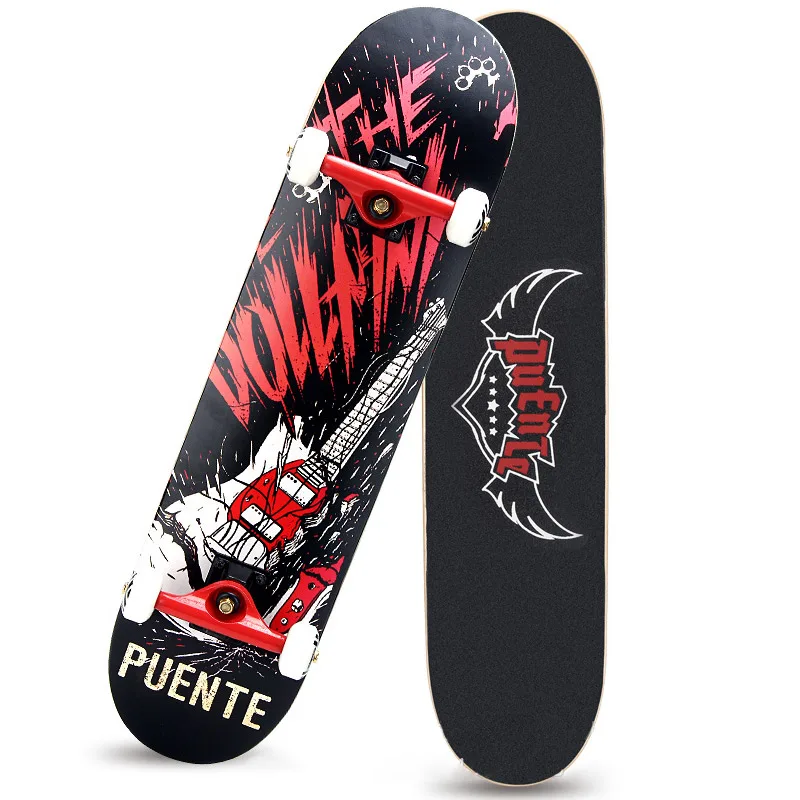 

Four-wheeled double warped skateboard professional brush hip-hop board long board adult boy girl beginner skateboard