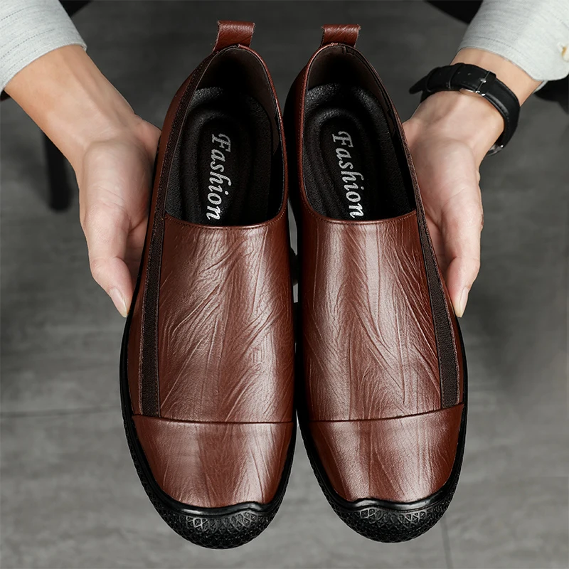 

Men Casual Shoes New Spring Moccasins Fashion Mens Loafers Genuine Leather Lightweight Boat Shoes High Quality Luxury Footwear