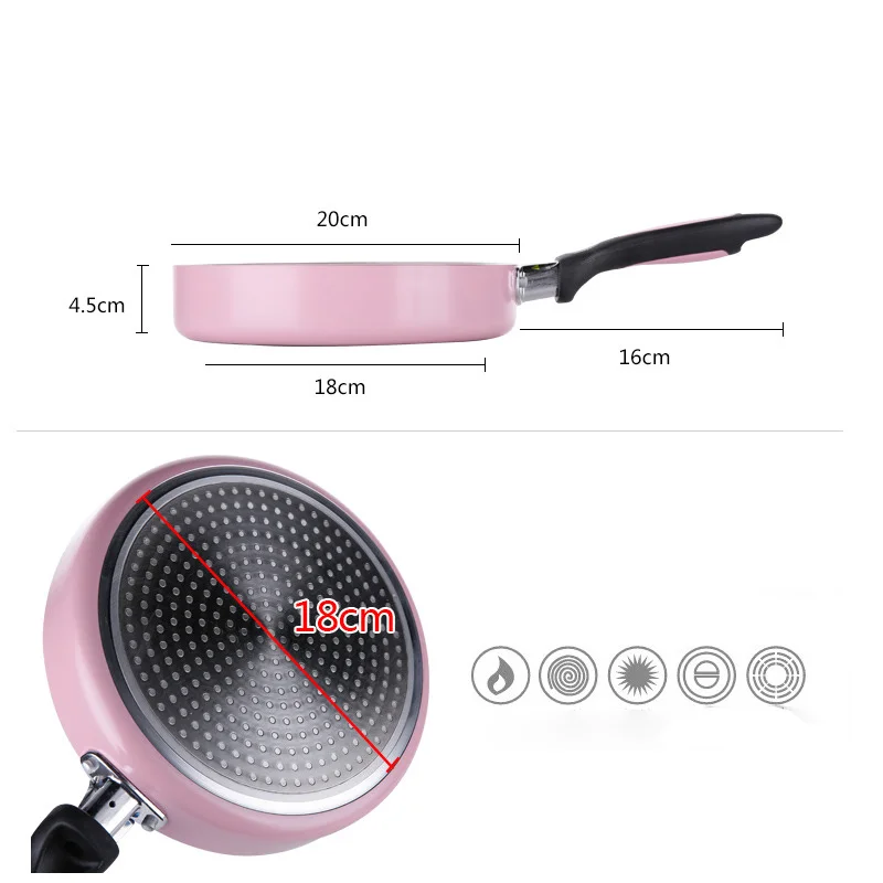 Сковорода высокого качества 20 см антипригарная медная сковорода для жарки с