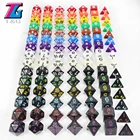 Высокое качество, 7 шт.компл., акриловые многогранные игры TRPG для игр, непрозрачные D4-D20, Многосторонние кости для игр