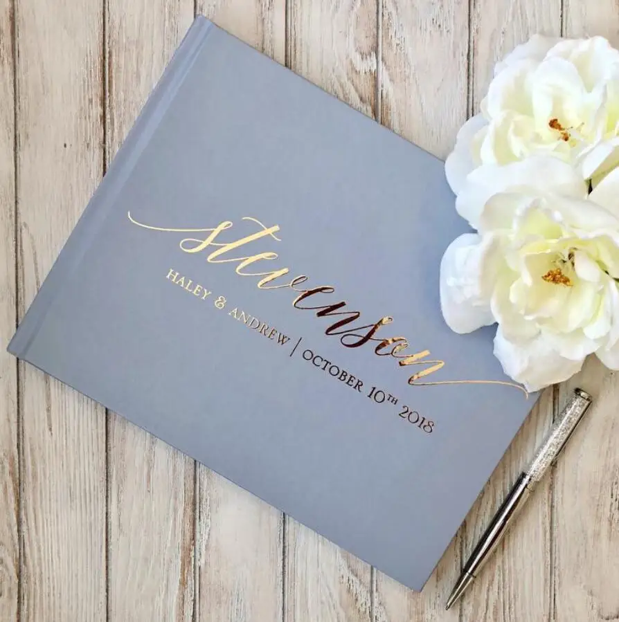 Индивидуальные имена дата элегантная Гостевая книга Свадебная пользовательская