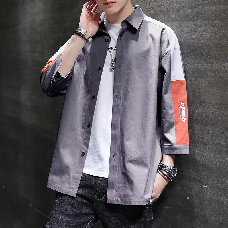 

Shirt men's summer thin Korean fashion short sleeve work clothes men's fashion loose casual coat