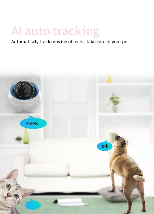Беспроводная Wi-Fi камера IP 2mp/3mp для домашних животных камера безопасности CCTV камера видеонаблюдения P2P ночное видение Детский Монитор внутренняя камера