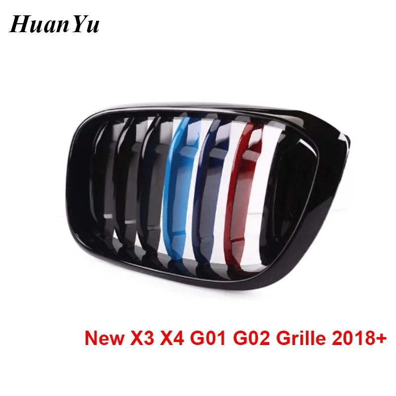 1 пара цветная Передняя ножевая решетка G01 G02 M для BMW New X3 X4 Series slat замены бампера