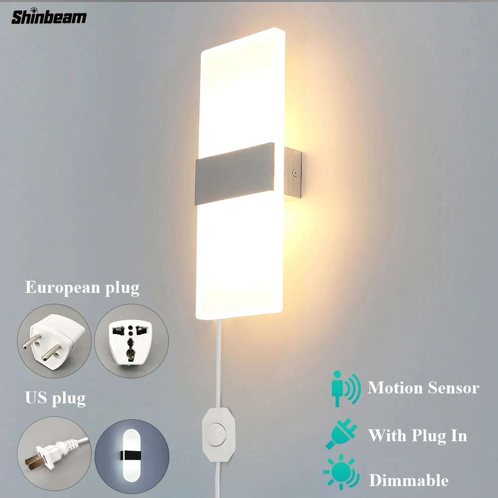 Настенный светильник светодиодный с датчиком движения регулируемой яркостью