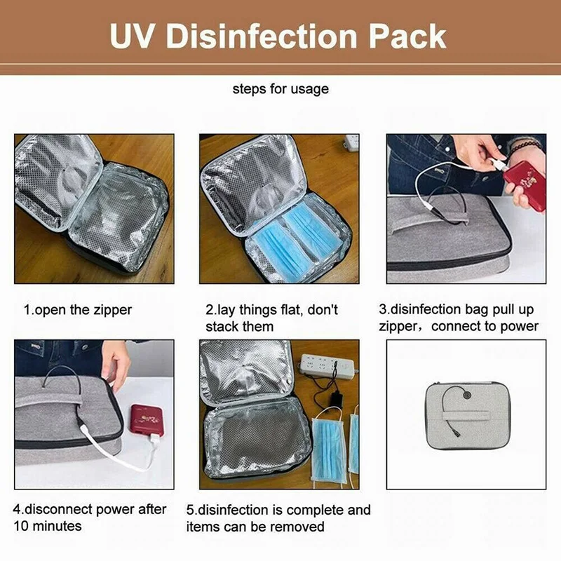 

Portable UV Bag LED UVC Light Bag USB Box for Cell Phone 275 NM LED UV Bag BM88