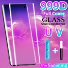 UV Защитная пленка для экрана из закаленного стекла для Samsung Galaxy S10 S21 Plus Ultra S8 S9 S20 протектор экрана 4G 5G для Samsung Note 20 10 9 8