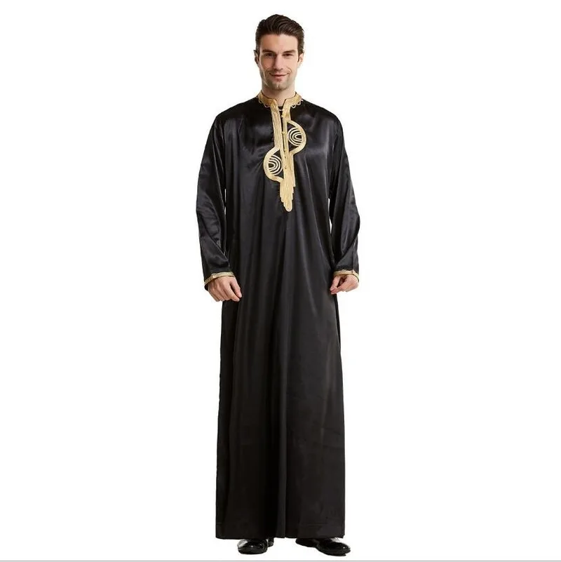 

Long Black kaftan djellaba vetement arabe homme thobe men muslim dresses kurta shalwar clothes islamic caftan abaya plus size