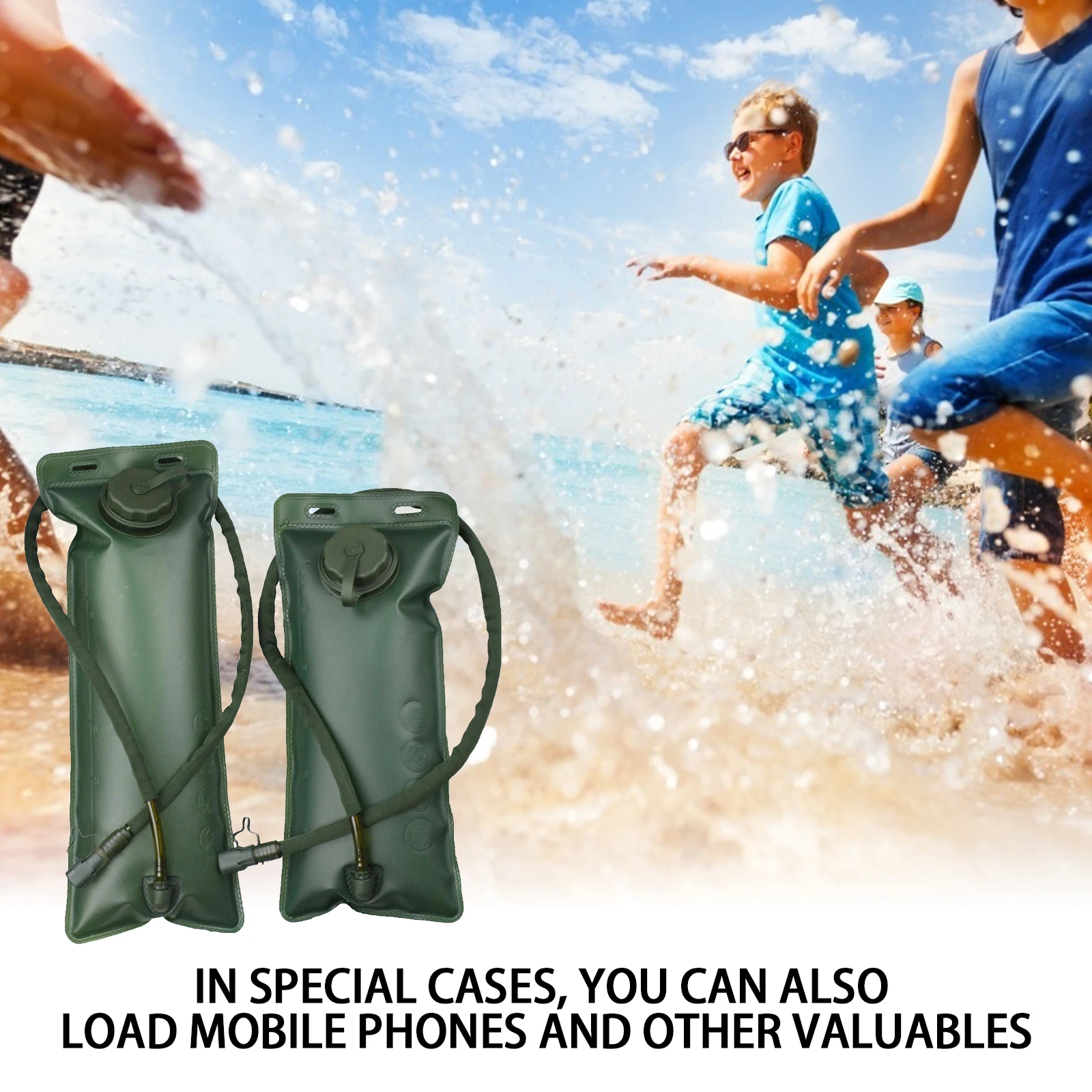 

Outdoor Hydration Water Bag Backpack Tactical Bottle With Detachable Drinking Tube 2.5-3L Hiking Leakproof Water Reservoir Bag