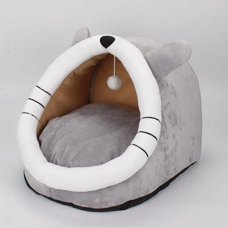 Caseta c&aacute;lida para mascotas, coj&iacute;n para gatitos, casa suave para perros peque&ntilde;os, cueva bolsa para extra&iacute;ble y lavable, cuatro estaciones-3