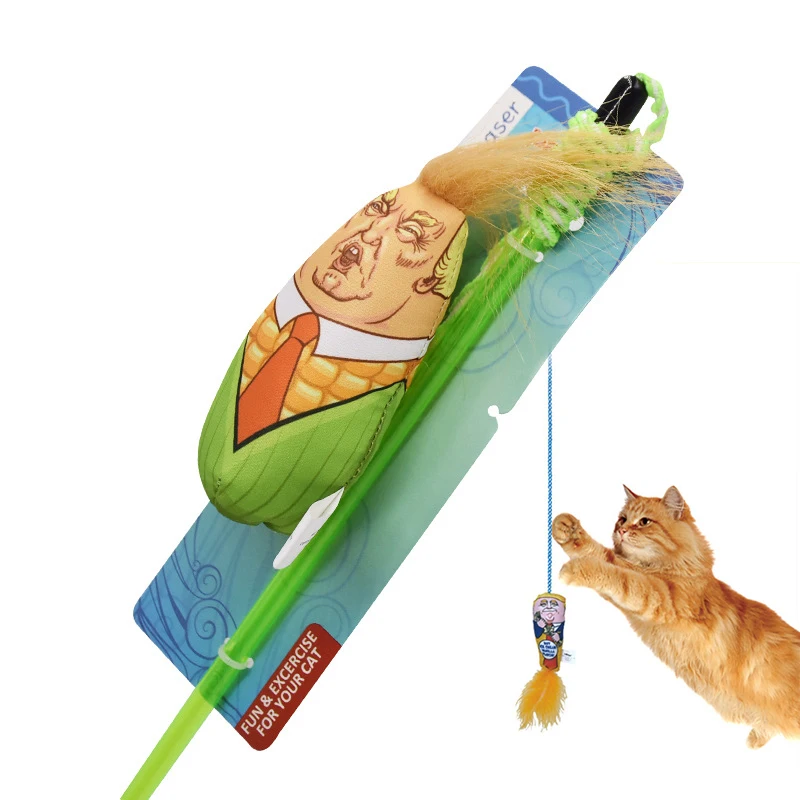 

Creative Cat Feather Toy Cute Design Bird Feather Plush Pet Bell Toy Cat Teaser Stick Toy for Cats Stick Ball for Cat Supplies