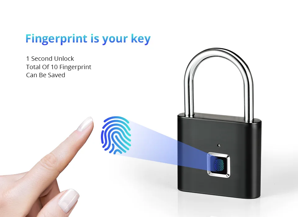 Золотой безопасности Keyless USB Перезаряжаемый дверной замок отпечатков пальцев умный замок Быстрый разблокировка цинковый сплав металлический саморазвивающийся чип