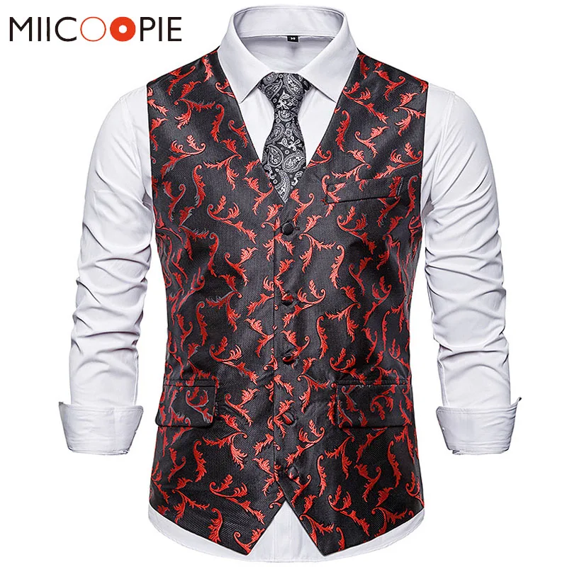 Пейсли Флора стимпанк мужской жилет роскошный Формальный Бизнес Slim Fit платье Colete Social Wedding Masculino смокинг Талия Пальто