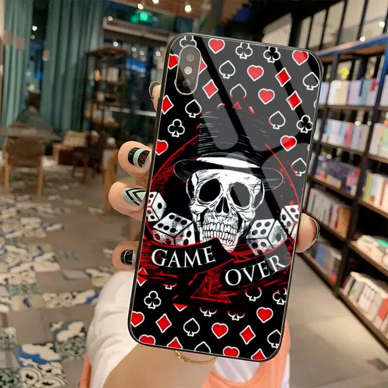 

Dabieshu Terror Grim Reaper Skull Skeleton Phone Case Tempered Glass For iPhone 11 Pro XR XS MAX 8 X 7 6S 6 Plus SE 2020 case