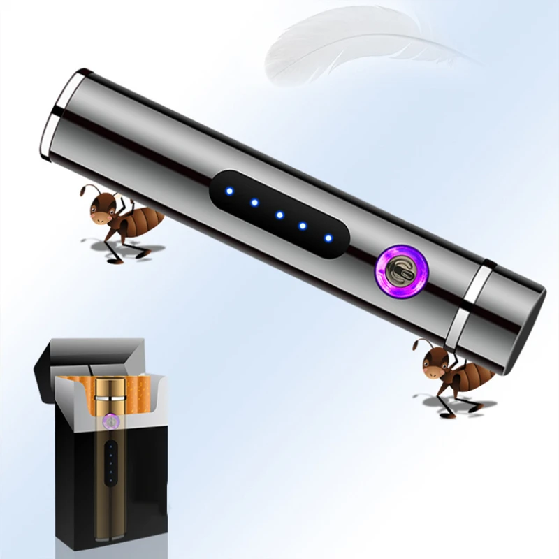 Портативная USB электрическая плазменная зажигалка, Электронная двойная дуговая зажигалка, ветрозащитная импульсная зажигалка, аксессуары для курения