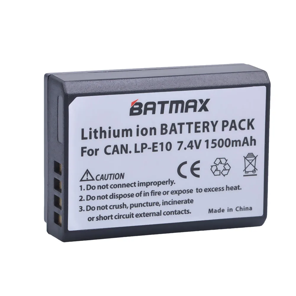 Аккумулятор для фотоаппарата Batmax 4pcs LP-E10 LP E10 + зарядное устройство USB с ЖК-дисплеем