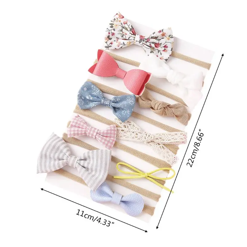 

10Pcs Kids Girls Cloth Bows Ties Headband Princess Elastic Hair Band Headwear