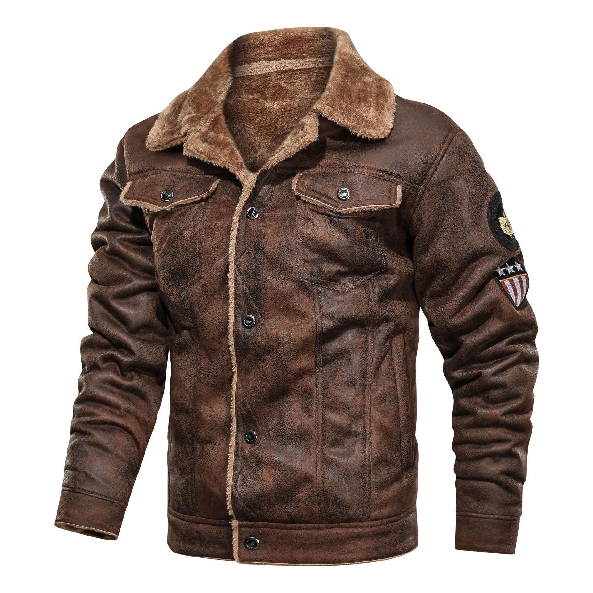 

New Lapel Large Fur Men's Coat Suede Casual Loose Jacket Men's2021