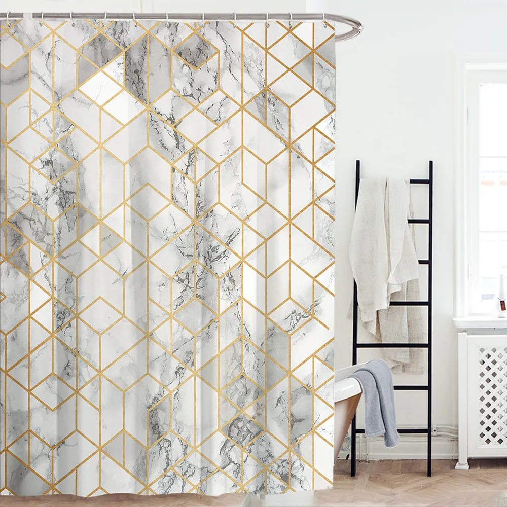 Занавеска для душа украшение ванной комнаты роскошная мраморная занавеска с
