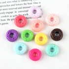 100 шт., искусственные Пончики из смолы с плоской задней поверхностью, аксессуары для волос для детей, аксессуары для волос, материалы для декора нашивка в виде ракушки