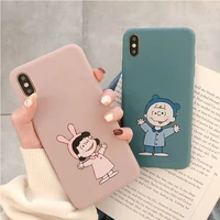 cute candy color couples phone cover for iphone 7 8 s plus x xs xr 11 pro max amine girl boy pattern silicone phone cases coque