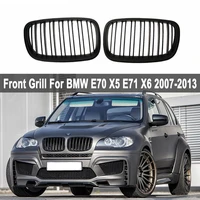a pair lr front gloss blackmatte black dual slat kidney grille front grill for bmw e70 x5 e71 x6 2007 2013 auto accessories