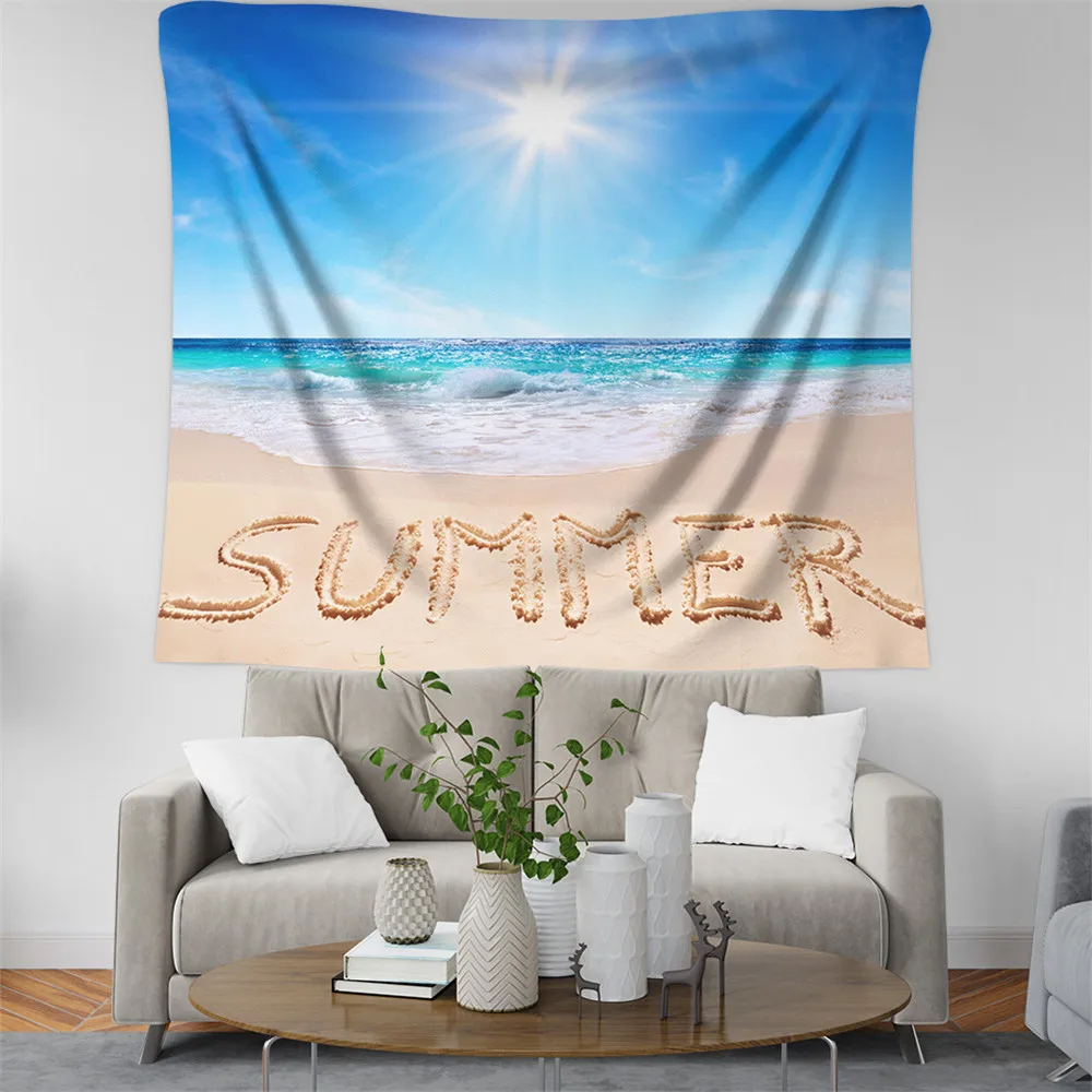 Гобелен для пляжа голубое море вода небо пляж домашний декор гобелен одеяло