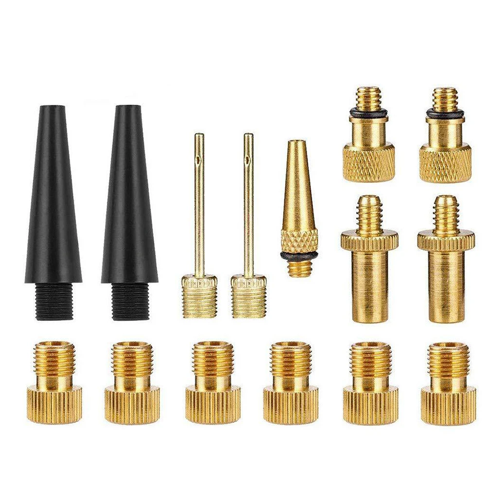 

15 Pcs/set Copper Bike Pump Adapter Converter Connector Air Pump Adapter Valve Bicycle Tube Pump Air Compressor Tools