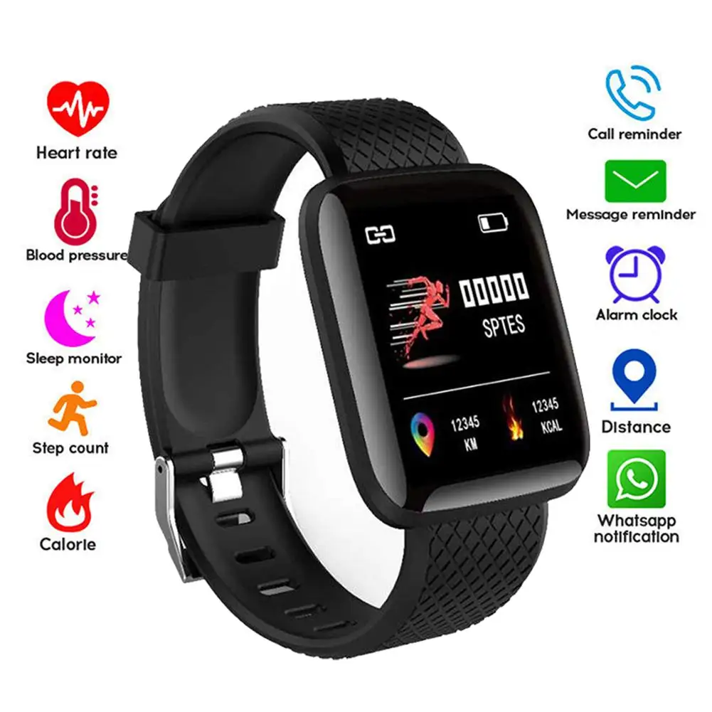 

116plus Bluetooth Sleep Monitor Pedometer Fitness Tracker Heart Rate Monitor Blood Pressure IP67 Wristband Smartwatches