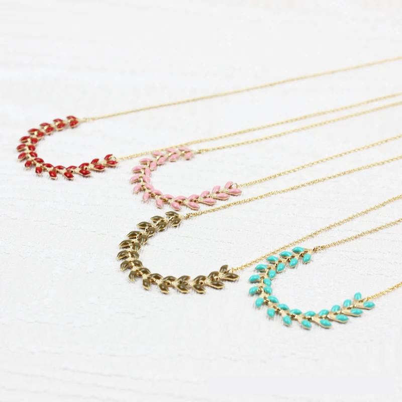 В богемном стиле Капли краски листья двухсторонняя падение кулон с маслом