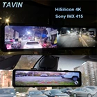 TAVIN 2160P Dash Cam Двойной объектив в формате 4K UHD, Запись автомобиля Камера DVR ночное видение WDR встроенный GPS Wi-Fi G-Сенсор чип HiSilicon