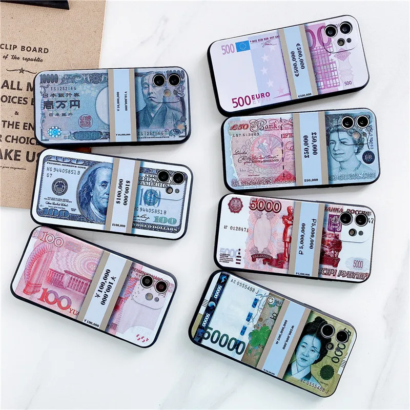 Чехол для телефона с денежными купюрами iPhone 14 13 12 11 Pro X XS Max Xr 7 8 Plus чехол из ТПУ