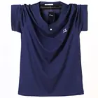 Футболка мужская оверсайз с короткими рукавами, хлопковая рубашка для роста 138 см, размера плюс 5XL 6XL, обхват груди, на лето