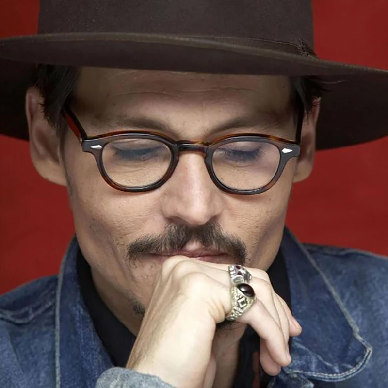 Мужские прозрачные круглые очки ZT johny Depp ацетатные для близорукости дизайнерские