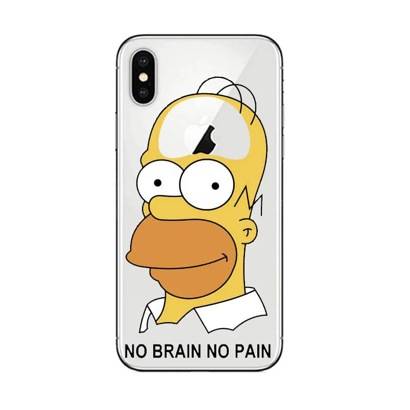 TPU Чехол для телефона Homer J. Simpson для iPhone 5S, SE 6 6s 7 8 P PLUS X XR XS MAX Милый Забавный модный силиконовый чехол для телефона с рисунком - Цвет: TPU
