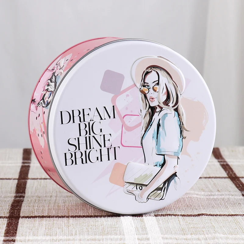 Новая модная коробка для печенья на заказ упаковки Sugarake жестяная круглые большие