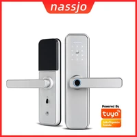 nassjo 2021 bluetooth electronic lock for tuya biometric fingerprint lock tuya smart home remotely indoor fingerprint door lock