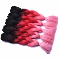 5strandspack ombre braiding hair jumbo braids crochet hair heat resistant breathable gradient three colors