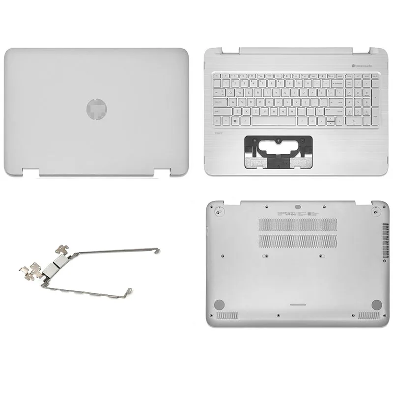 New For HP ENVY X360 15-U Series Laptop LCD Back Cover/Palmrest/Bottom Case/Keyboard/LCD Hinge A C D Cover Silver