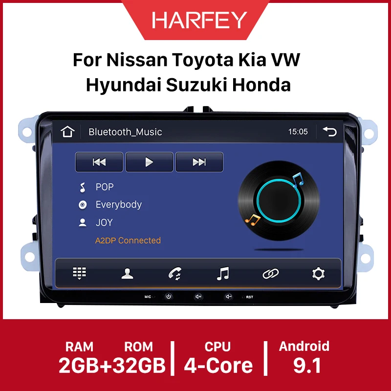 Автомагнитола Harfey мультимедийный плеер на Android 10 0 с 9 &quotэкраном GPS API 29 для Volkswagen